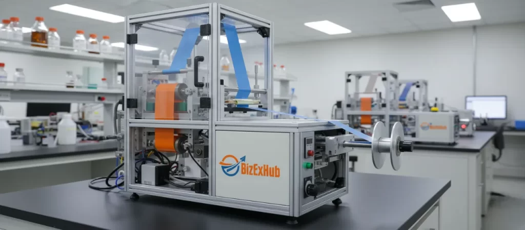 Compact pilot extrusion lamination machine