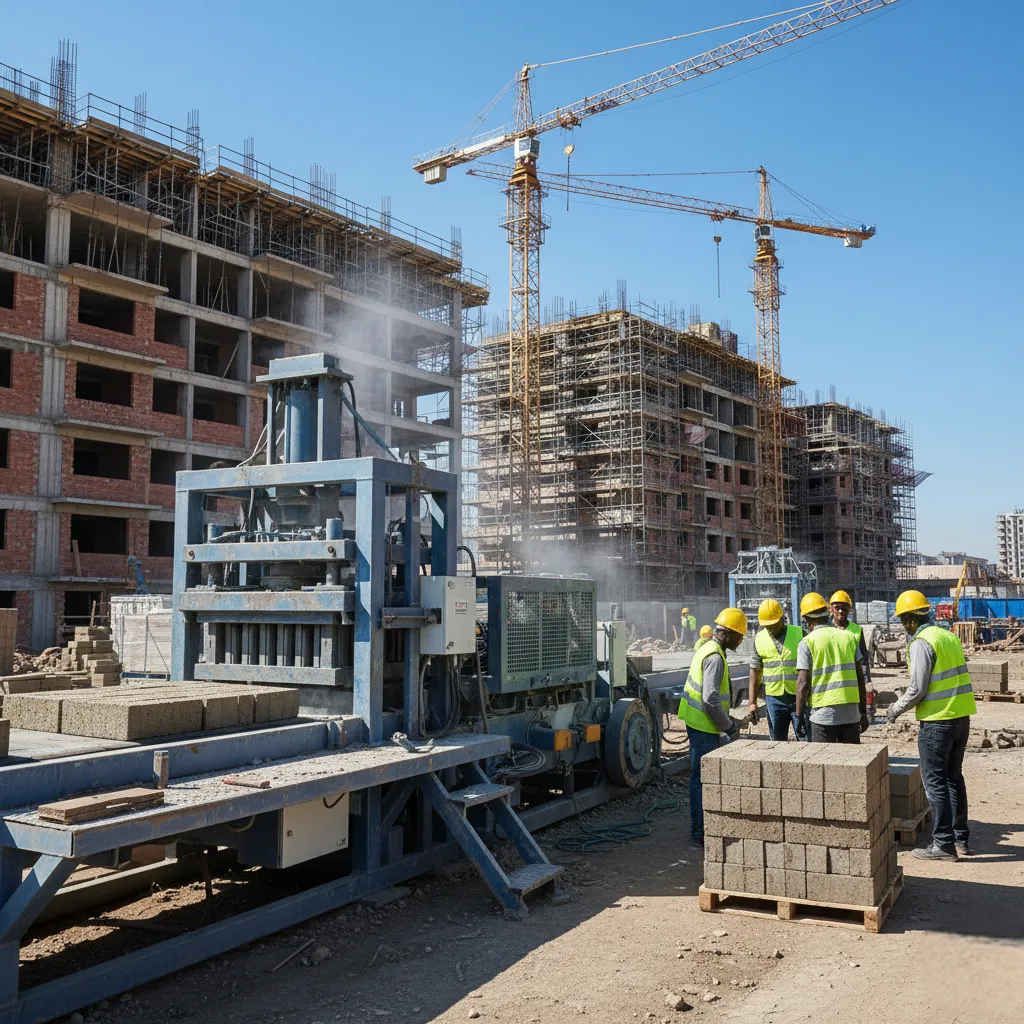 Urban Fly Ash Brick Making Machine in Action