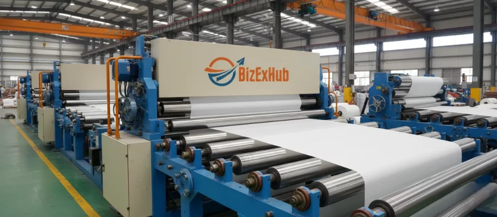 Wide-width tarpaulin extrusion lamination machine