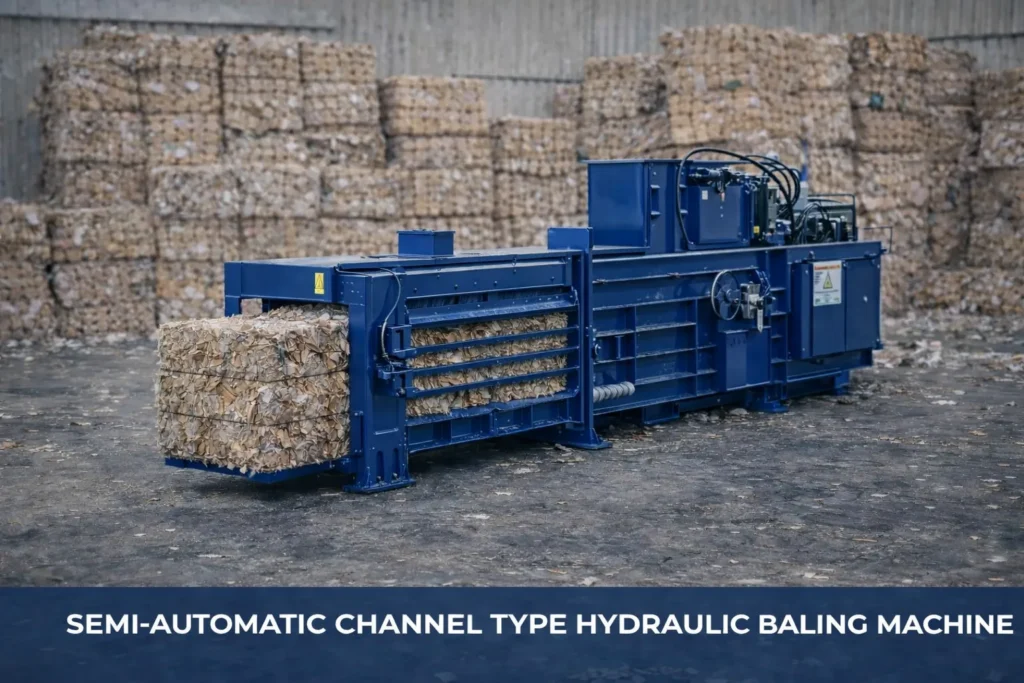 Semi Automatic Channel Type Hydraulic Baling Machine