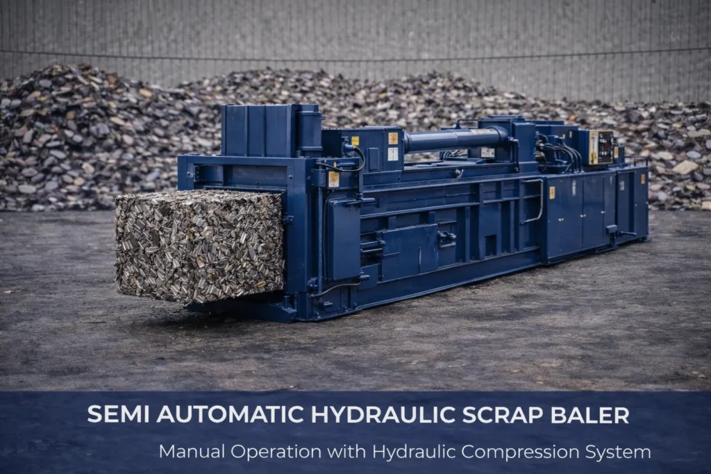 Semi Automatic Hydraulic Scrap Baler