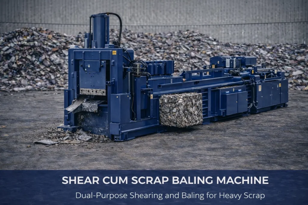 Shear Cum Scrap Baling Machine